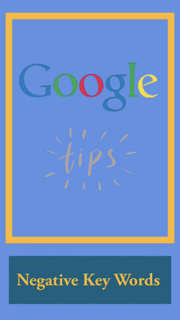 Google Ad Tips: Negative Key Words