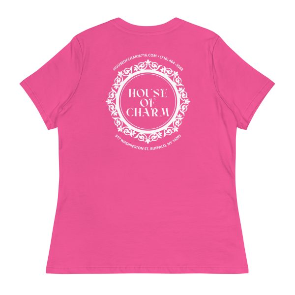 House of Charm Front/Back White Women's Relaxed T-Shirt - Image 5