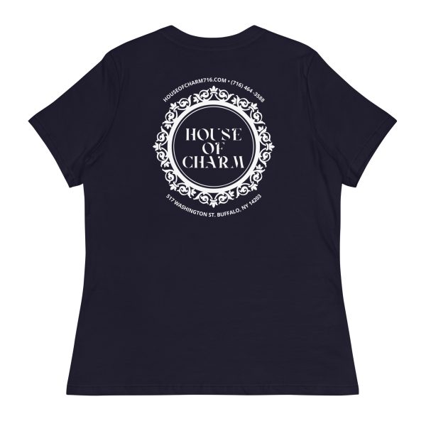 House of Charm Front/Back White Women's Relaxed T-Shirt - Image 3