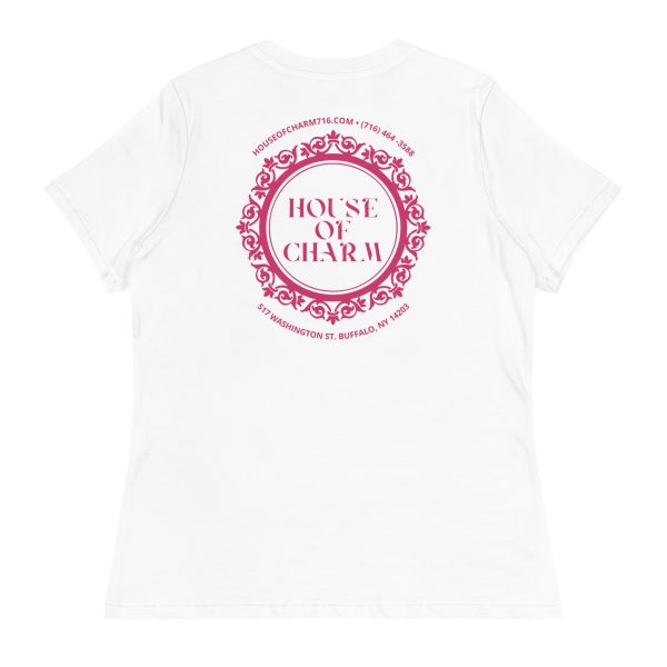 House of Charm Front/Back Pink Women's Relaxed T-Shirt - Image 5